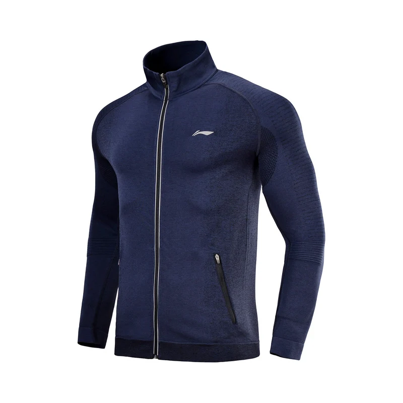 Li Ning мужские куртки для бега бесшовные фитнеса трикотажный спортивный топ