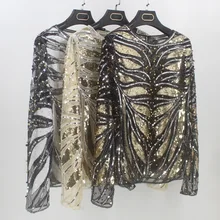 Единорог из спандекса, хлопок, сукно, настоящее поступление, Tumblr, Новое поступление, обычный Kpop,,, Сексуальная рубашка, украшенный блестками и бисером