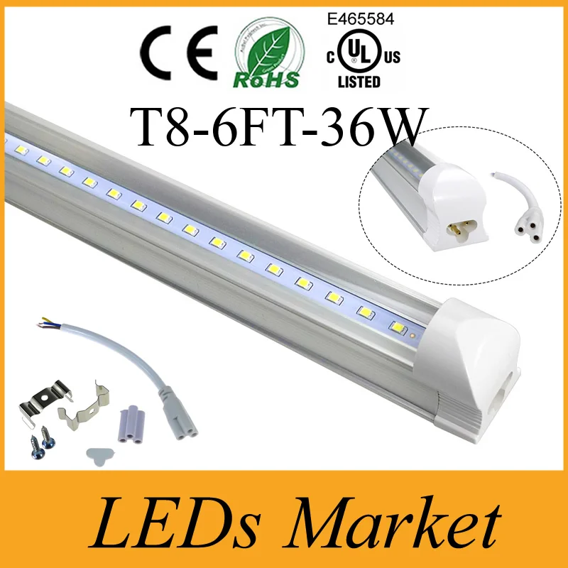 High Bright 6ft T8 Led S Light 36w Integrated High Bright 6ft T8 Led S Light 36w Integrated Fluorescent Lamp With Mounting Accessories Ac110 240v Ul Ce In Bulbs From