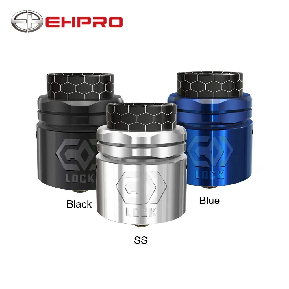 

100% Original Ehpro Lock Build-free RDA Tank Atomizer 24mm RDA Tank with Press-style Coil Installation & Extra BF Pin E-cig Tank