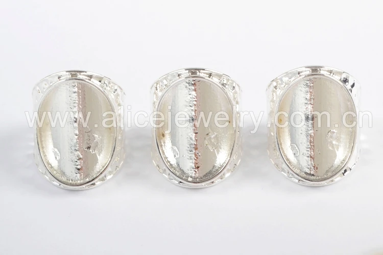 Configurações do Anel Moldura em Branco do Anel da Cor de Prata com as Decorativas da Joia do Teste Borosa Novas Descobertas Padrão Pj087-s 20 Pçs 2 Cheap Componentes p joias