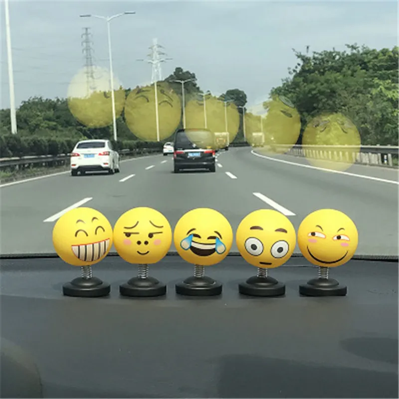 Car Decoration Happy Mobile Phone Expression Shaking Head Vibration Doll Cartoon Spring Jewelry Small Gifts | Автомобили и