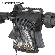 Tactical Rifle Ammo Brass Shell Catcher Military Gear Holder Mesh Trap Nylon Mesh Zipper Bag Bullet Pack Hunting Gun Accessories