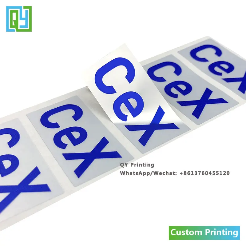 1000pcs 40x20mm 사용자 정의 로고 텍스트 편지 파란색 보증 무효 깨진 된 스티커 Anti-theft 스티커 브랜드 이름 보안 레이블