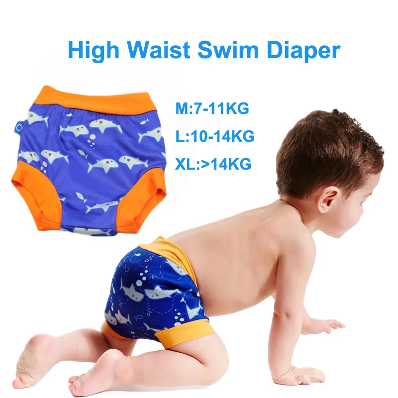 High Waist Baby Swim Diaper for Boys Waterproof Spa Swim Diapers for