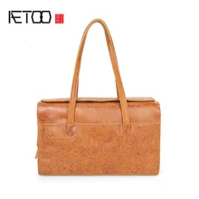 AETOO Ретро сумочки кожа первый слой воловья кожа дамы Наплечная Сумка; трендовая индивидуальность флэш точка мужская женская кожаная сумка