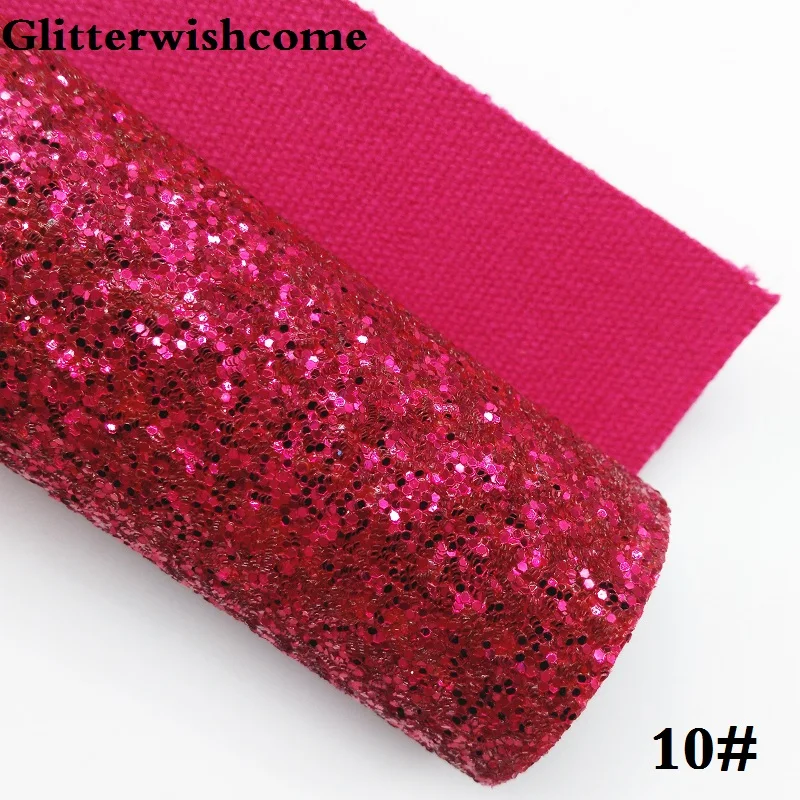 Glitterwishcome 21X29 см А4 Размер синтетическая кожа, Цвет Соответствующие подложке, толстый блеск кожа винил для луков, GM029A - Цвет: 10