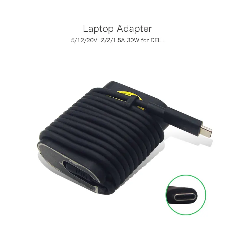 

5V 12V 20V 1.5A USB-C HKA30NM150 Laptop AC Adapter for Dell DA30NM150 8XTW5 08XTW5 ADP-30CD BA 00RVR9 FW-V03 Tablet