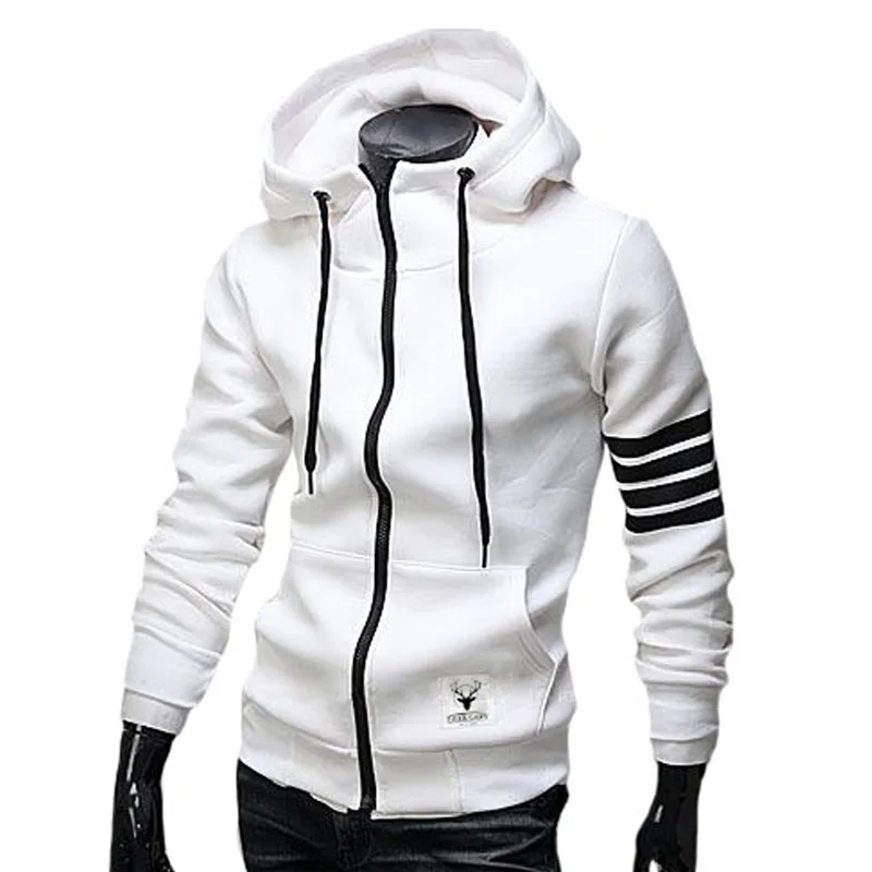 white zip up hoodie mens