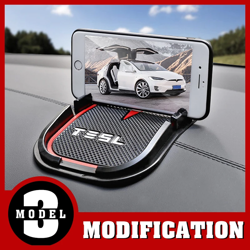 

Applicable to Tesla modelSX mobile phone anti-slip mat instrument panel mat navigation bracket center console storage mat
