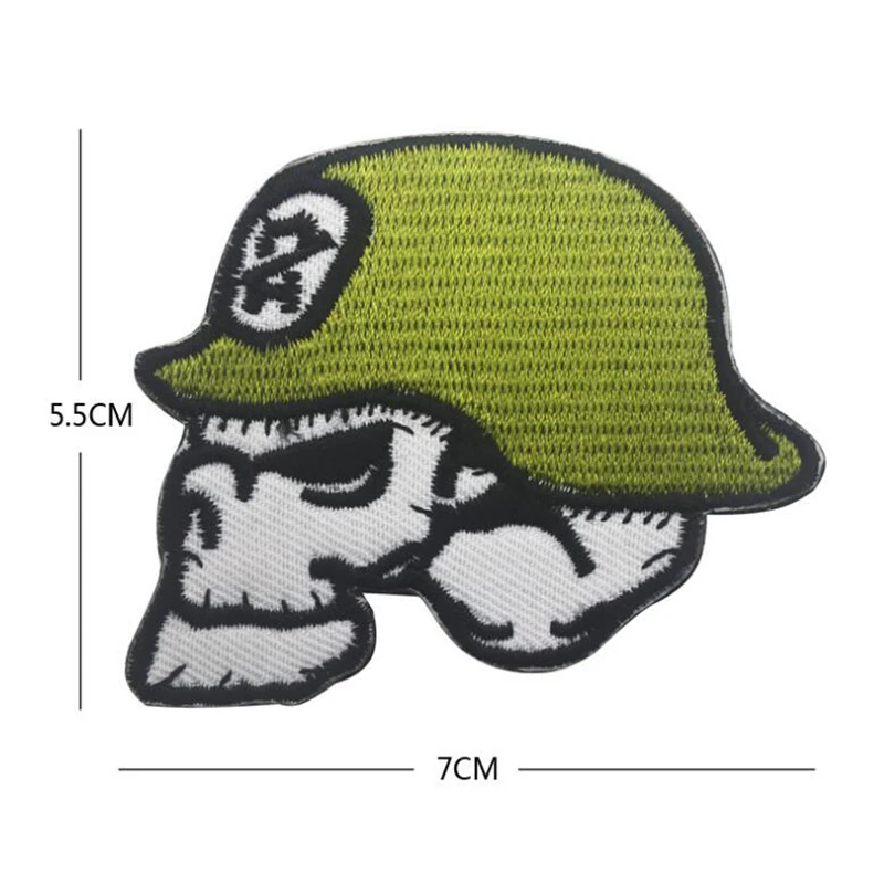 3D Embroidery Badge Soldier Patch Human Head Helmet Tactical Badge Hook
