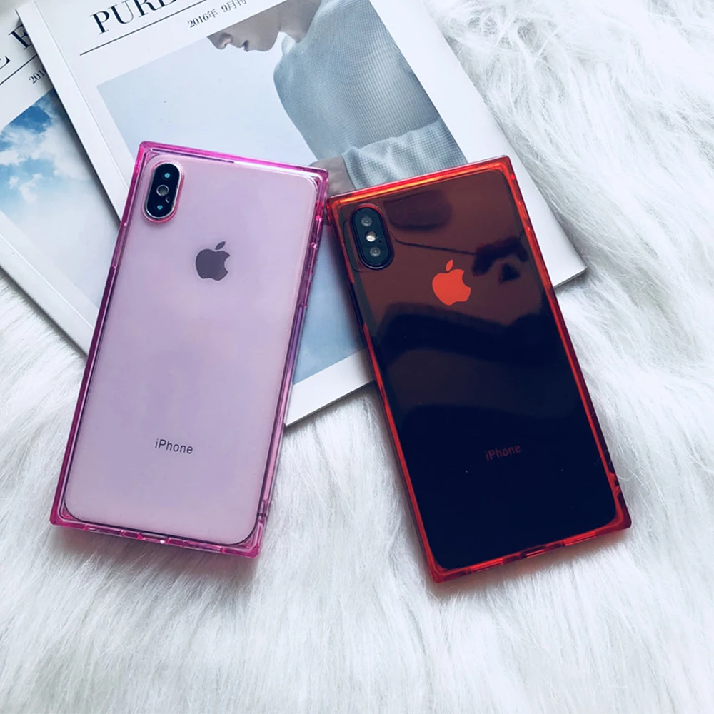 Квадратный чехол для Iphone 11 Pro Max XS MAX XR X прозрачный мягкий противоударный бампер чехол для Iphone 8 7 6 6s plus Аксессуары