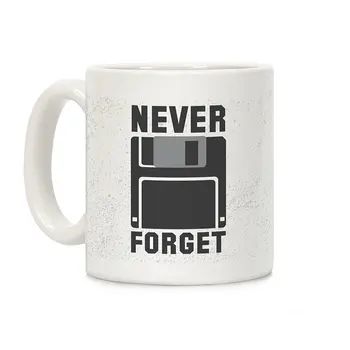 

Never Forget The Floppy White 11 Ounce Ceramic Coffee Mug