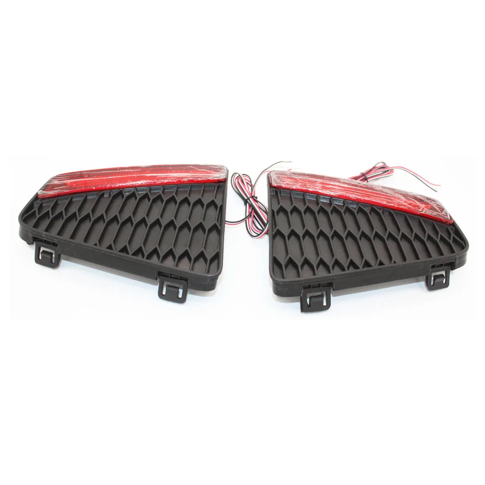 2x LED Car Styling Red Rear Bumper Reflector Light Fog Parking Warning Brake Light Stop Tail