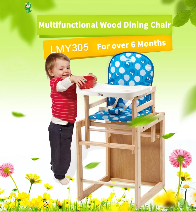Топ Мода ограниченная En> 6 месяцев Детский обеденный стул многофункциональный деревянная краска детское кресло стол и стулья