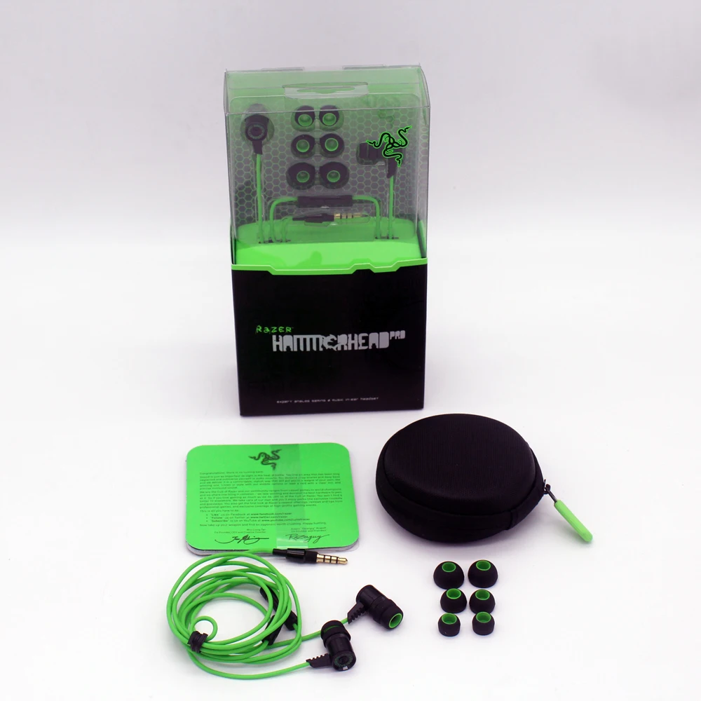Razer Hammerhead Pro In Ear Earphone Headphone With Microphone Retail Box Gaming Headset Noise Isolation Stereo Bass 3 5mm Headphone Remote Earphone Fashionheadphone Parts Aliexpress
