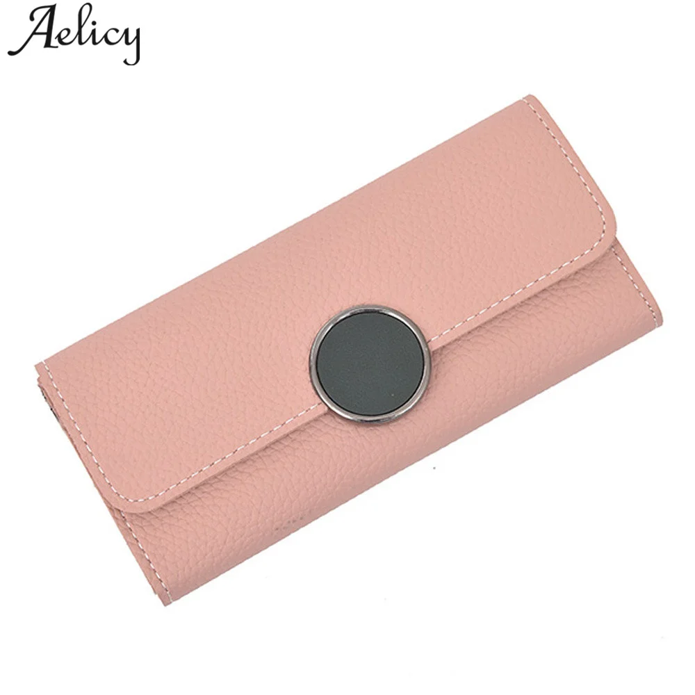 Женский кошелек из искусственной кожи Aelicy Длинный с застежкой 2019|purse long|brand women