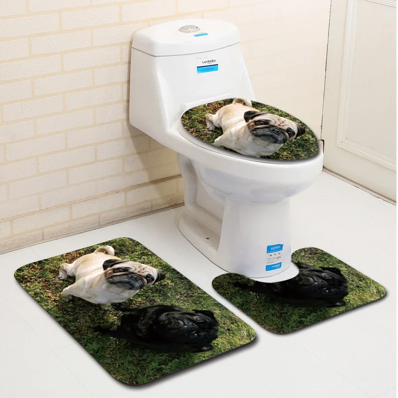 Antiskid Bath Mat for Bathroom and Toilet Creative Restroom Decoration