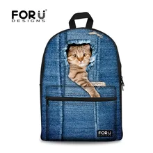 FORUDESIGNS Милые Животные Рюкзак 3D Собака Кошка Печати Девушки Рюкзак Школы Дети Рюкзак Для Детей Повседневная Женщины Повседневная Рюкзак