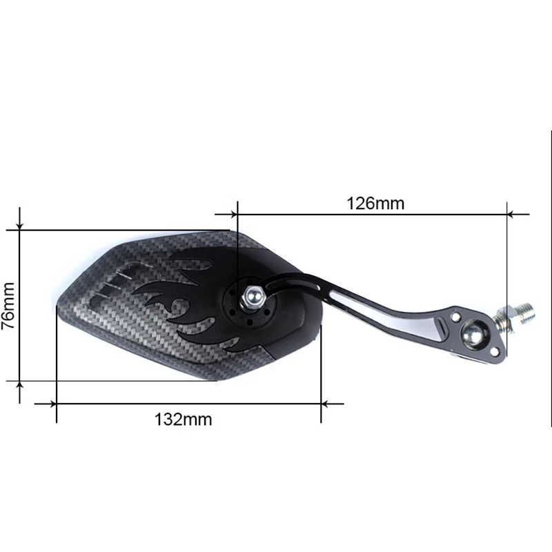 

1 Pair Mountain Bike Rearview Mirror 3k Carbon Pattern Reflective Safety Mirror ED-shipping