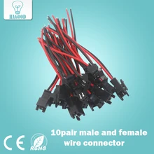 10 Pares 10 cm Longo Fio JST SM 2 Pinos Plugue Macho para Fêmea conector de Engate Rápido Conector Bloco de Terminais de 2 Vias Ajuste Fácil para o led tira