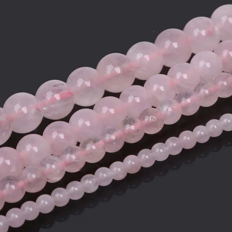 

Wholesale 4/6/8/10mm Natural Pink Stone Beads Crystal Rose Quartzz Round Loose Beads for Jewelry Making DIY Bracelet 39cm/strand