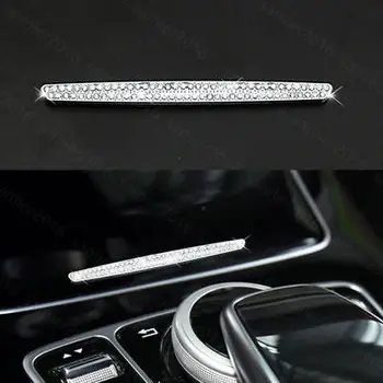 

Silver Diamond Style Cup Holder Cover Trim Fit For Benz GLC Class X205 2016-2017
