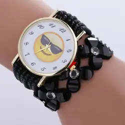 Хит продаж Новая корейская упаковка из бархата браслет с эмоджи часы студенческие женские часы модные часы