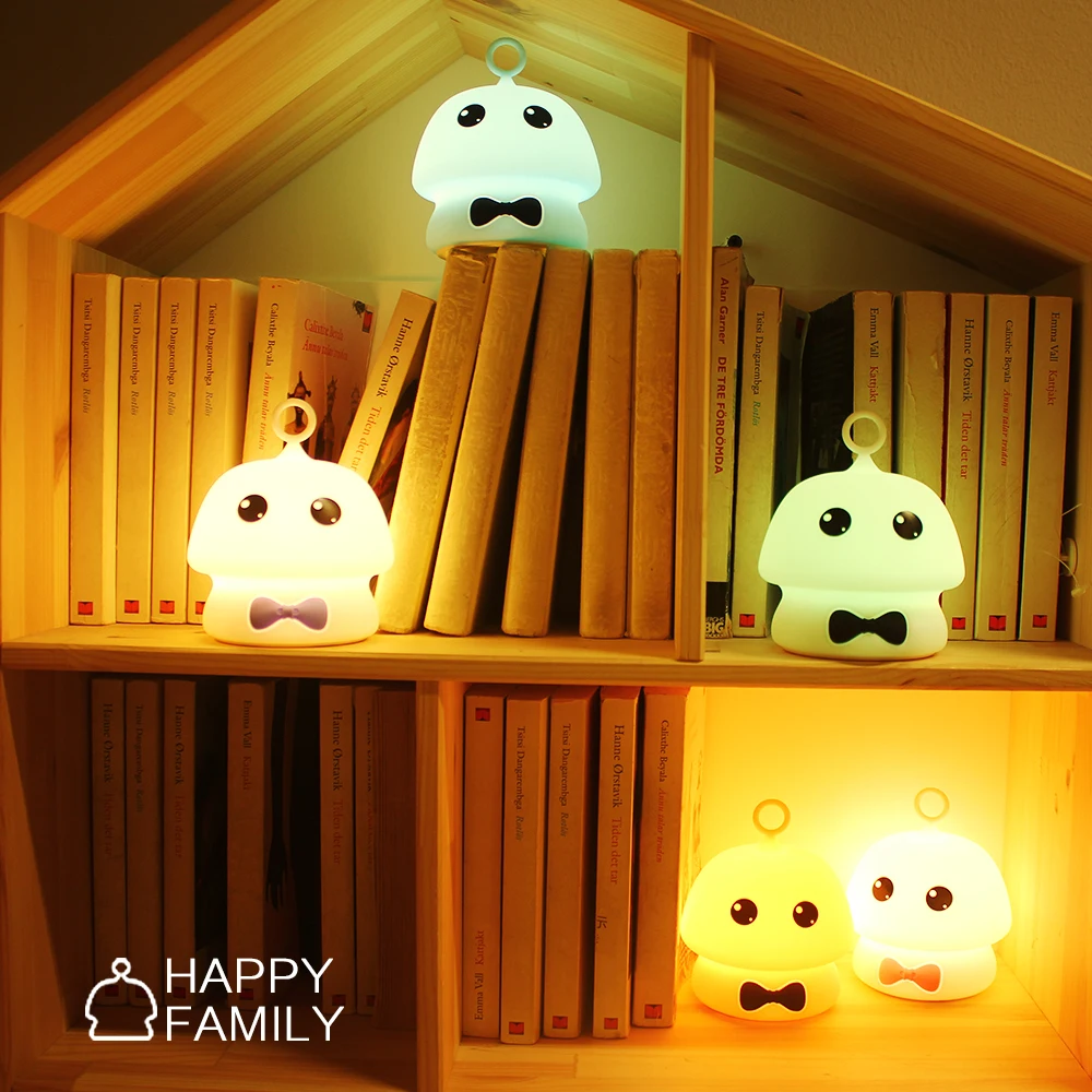 7 Colors LED Night Light Silicone Cartoon Elf Ambient Light Rechargeable Decor Table Lamp for Girl Baby Holiday Gift (7)
