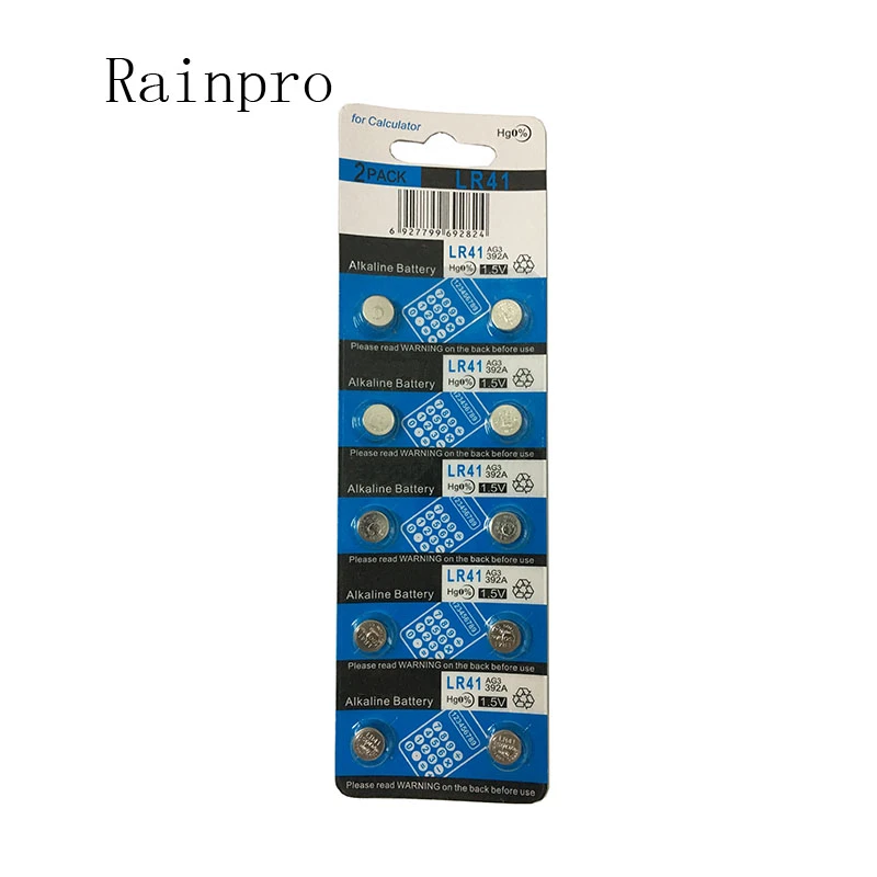 20PCS/LOT LR41 1.5V AG3 LR41 L736 SR41 392 Button Cell Battery for Luminous Spoon Ring lamp