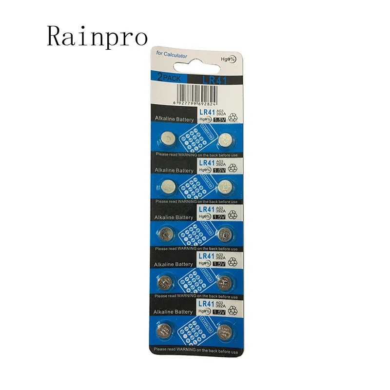 

Rainpro 20PCS/LOT LR41 1.5V AG3 LR41 L736 SR41 392 Button Cell Battery for Luminous Spoon Ring lamp thermometer