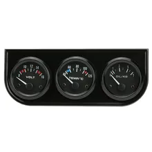 Универсальный 1 комплект 52 мм тройной комплект 3 в 1 Вольтметр+ Датчик температуры воды+ Датчик давления масла с датчиком 3в1 автомобильный Измеритель для автомобильного двигателя