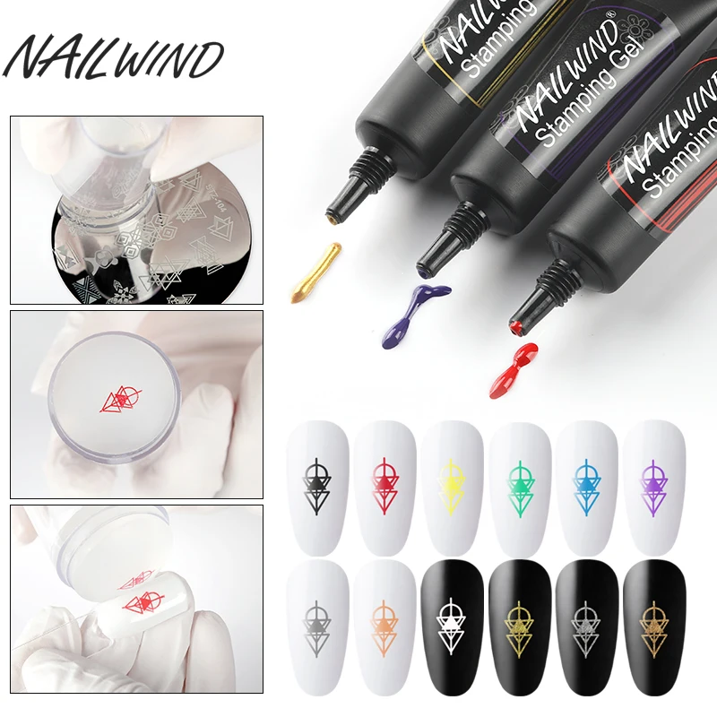 

NAILWIND Nail Polish Set For Manicure Stamping Paint Gel For Stamp Template Vernis Semi Permanent Soak Off UV Polish Nail Art