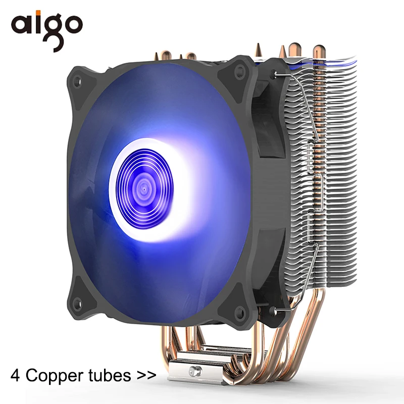 Aigo E4 4 Медь тепловыми PC Процессор кулер для Intel AMD Вентилятор охлаждения 120 мм воды