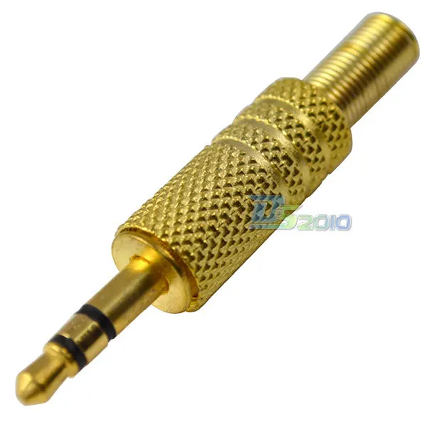 High QualityGold 3.5mm Plug Connector Male Stereo Audio Metal 1/8 inch Jack Solder Terminalin