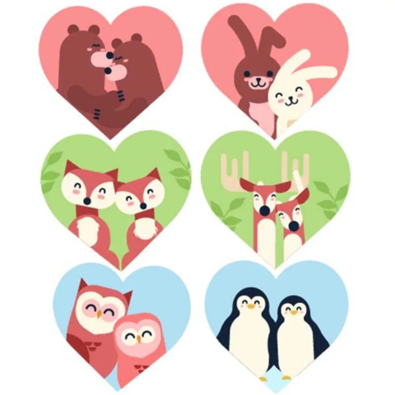 

Clothes PVC Patch Heat transfer printing Heart animal T shirt Iron on patches for clothing Women Jeans Coat Stickers Christmas