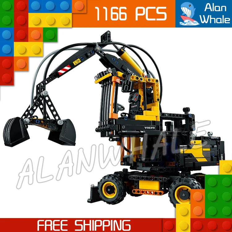 

1166pcs Techinic New 2in1 Excavator Volvo EW160E L30G Loader 20023 DIY Figure Building Blocks Sets Toys Compatible With Lago
