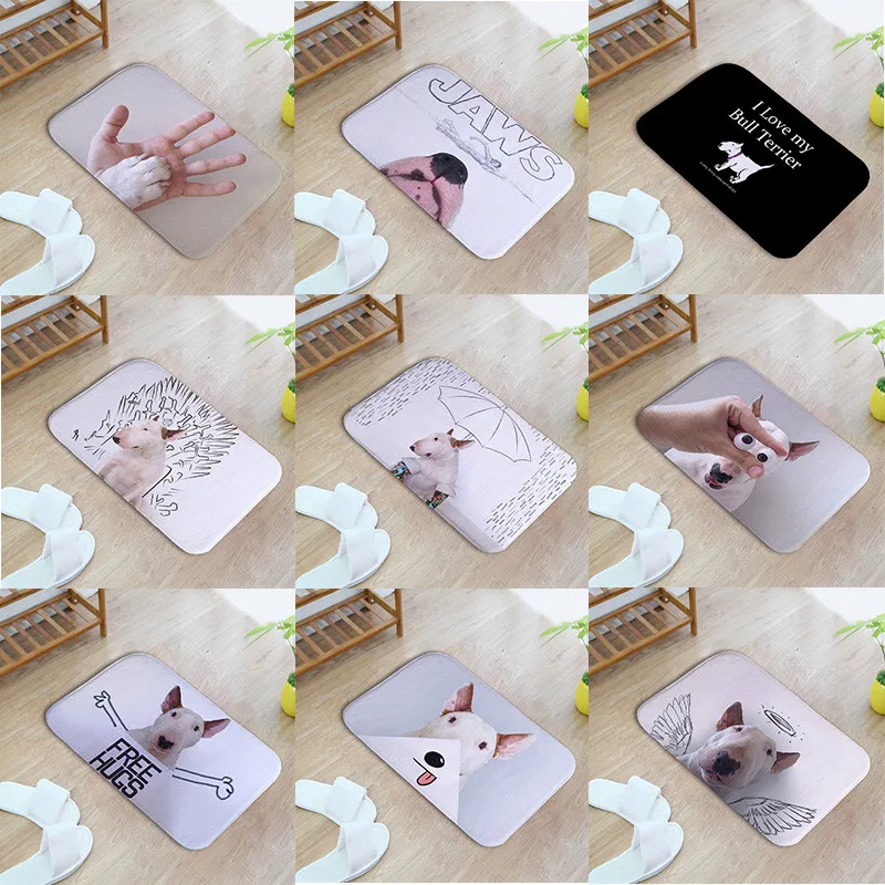 

Personalized Animal Living Room Door Mat Hand Letter Nose Geometry Bull Terrier Umbrella Eyes Wings Sofa Mat Kitchen Simple Mat