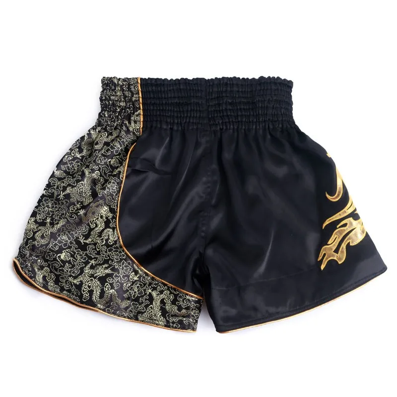 Боевые шорты Муай Тай шорты боксерские штаны Мужская спортивная одежда боксео свободные боевые штаны Золотое пламя