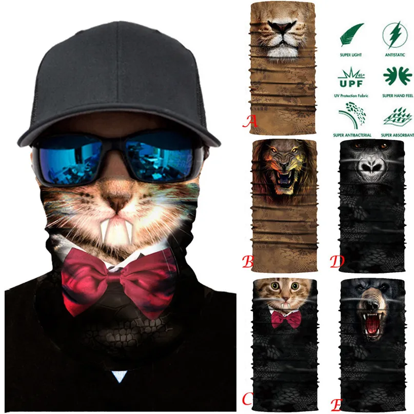 3D Animal Magic Balaclava Face Mask Warmer Cycling Motorcycle Ski Neck Gaiter Shield Durag Men Head Bandana Scarf Sun Mask #3J#F (1)
