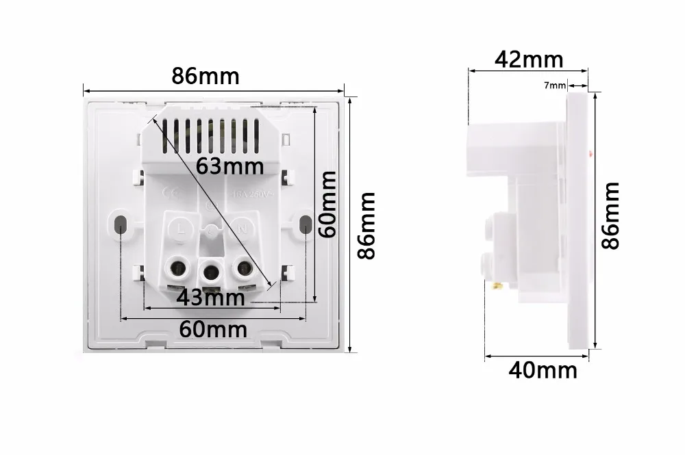 Minitiger-Wall-Power-Socket-Grounded-16A-EU-Standard-Electrical-Outlet-Socket-With-2100mA-Dual-USB-Charger