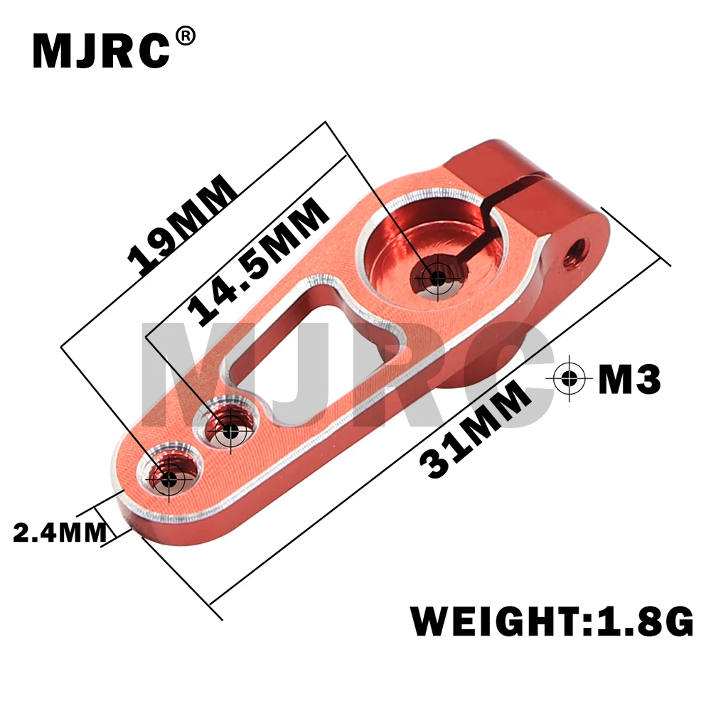 MJRC 1PCS Aluminum Alloy 25T 31mm Steering Servo Arm Horn Black/Red/Blue Color for RC Car Crawler Parts