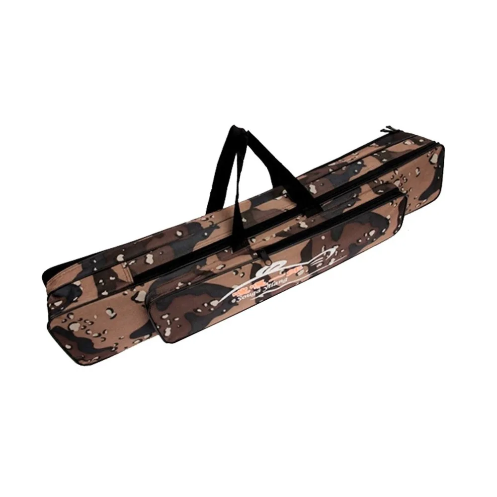 80cm Double Layer Camouflage Fishing Rod Bag Foldable Waterproof Oxford