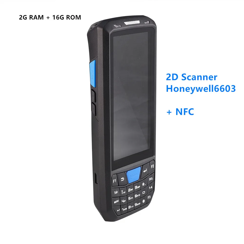 Android 8,1 PDA сканер штрих-кода 1D 2D QR код Honeywell Newland сканер IP66 Wifi 4G 4,5 ''экран Клавиатура NFC PDA терминал данных - Цвет: 2D 6603 and NFC