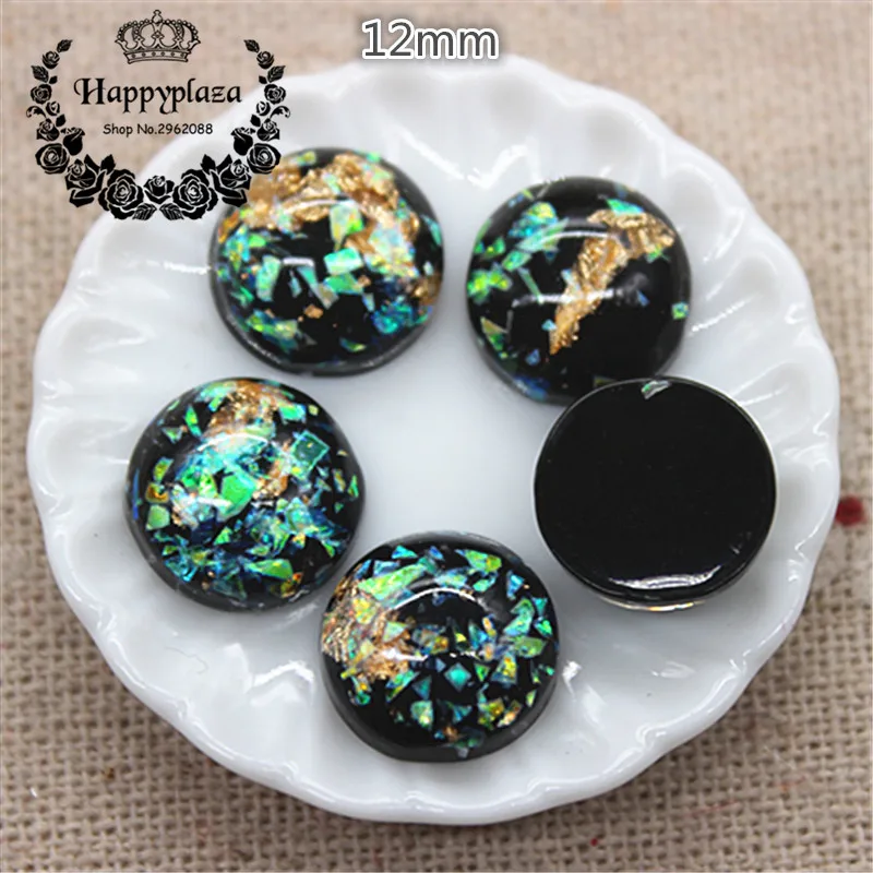 

50PCS 12mm Purple Resin Glitter Seashell Filled Round Flatback Cabochon DIY Button/Craft Scrabooking accessory