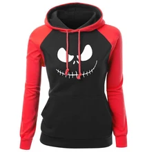 Women’s Sweatshirt 2018 Autumn Winter Fleece Hoodie For Female Jack Skellington Pumpkin King Print Streetwear Slim Hip Hop Hoody