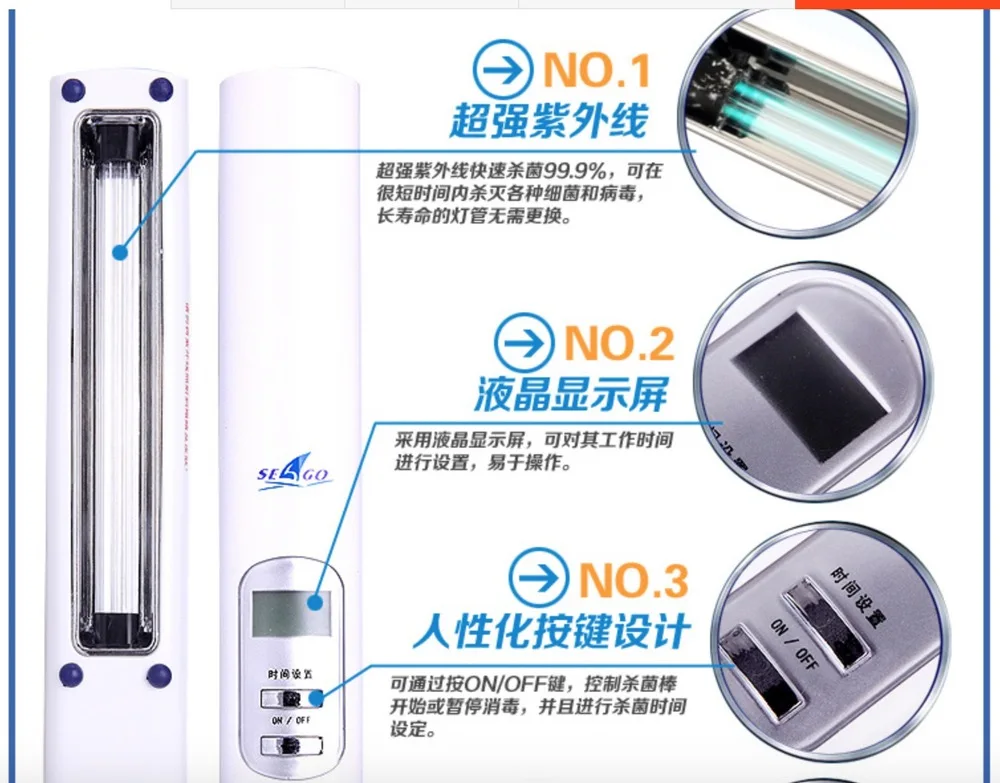 Популярно! портативная ультрафиолетовая дезинфекционная палочка, бытовой ультрафиолетовый стерилизатор для дезинфекции, стерилизационная лампа, УФ-лампа S018