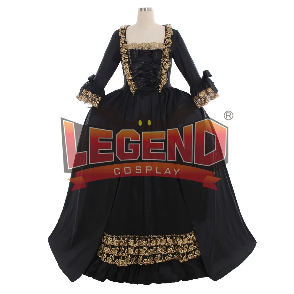 Marie Antoinette Gown Dress Rococo 18th Century black dress cosplay costume custom made | Тематическая одежда и униформа