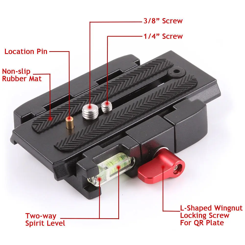 

P200 Quick Release Plate Adapter Aluminum Alloy QR Plate for Tripod Manfrotto 501 500AH 701HDV 503HDV Q5