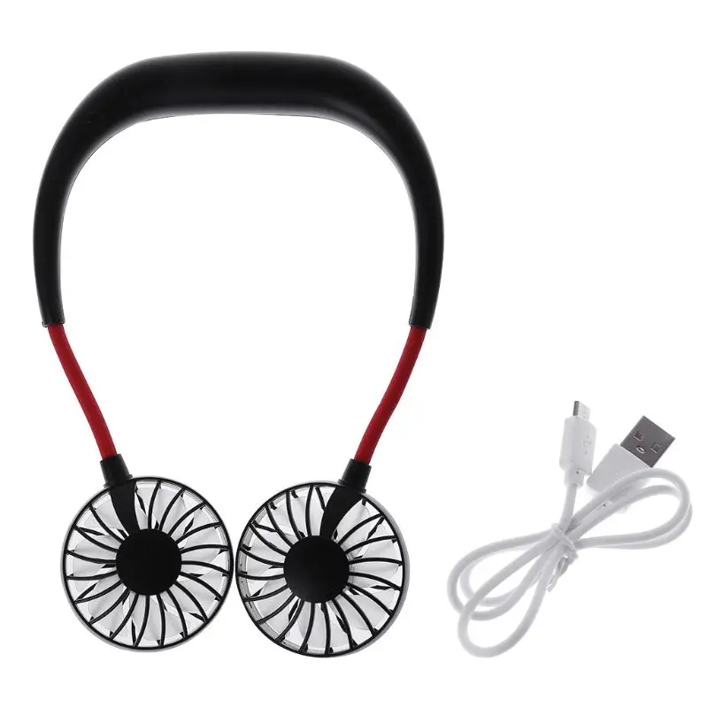

Hands Free Neck-Type Hanging Personal Fan With USB Cable Rechageable Portable Mini Cooling Tool For Outdoor Home Office Trvel Sp